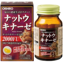 Viên uống giúp phục hồi, hỗ trợ điều trị tai biến Nattokinase 2000FU Orihiro hộp 60 viên cùa Nhật Bả