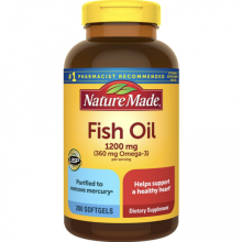Viên uống dầu cá Omega 3 của Mỹ Nature Made Fish Oil 1200mg hộp 200 viên