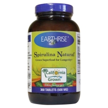 Tảo mặt trời Earthrise Spirulina Natural 360 viên 500 mg của Mỹ