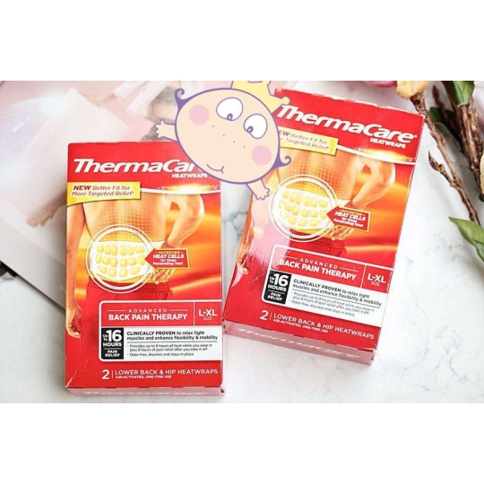 Miếng dán nhiệt giảm đau vùng thắt lưng ThermaCare HeatWraps Back & Hip của Mỹ