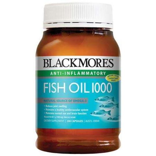 Viên uống Blackmores không mùi Omega 3 Fish Oil 1000mg 200 viên