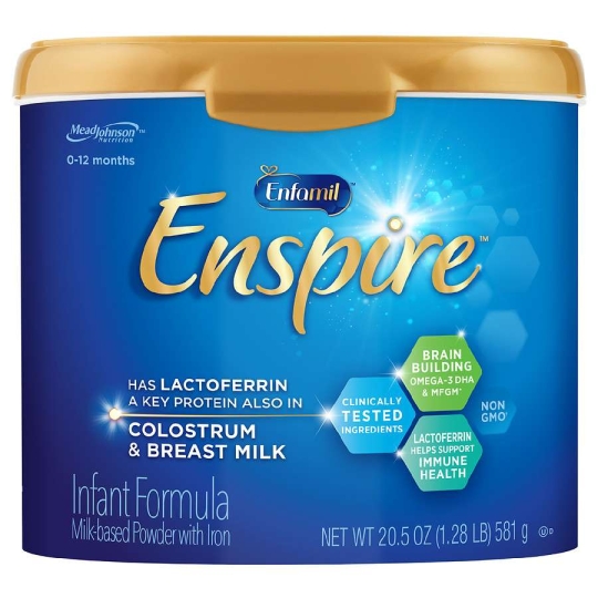 Sữa Công Thức Enfamil Enspire Infant Formula Non GMO - 581g của Mỹ dành cho trẻ 0-12 tháng tuổi