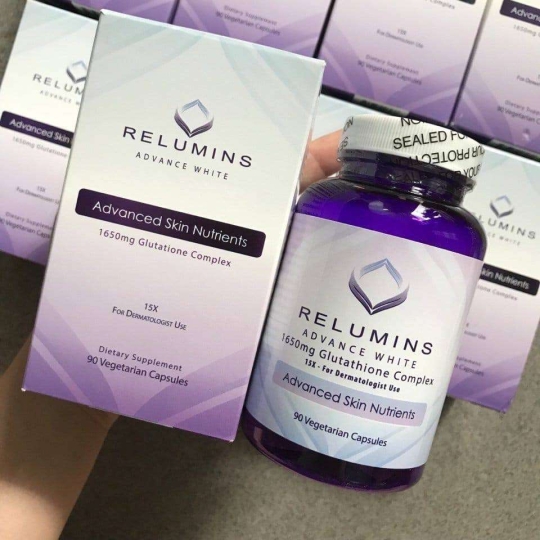 Viên uống trắng da Relumins Advance White 1650mg Glutathione Complex 90 viên của Mỹ